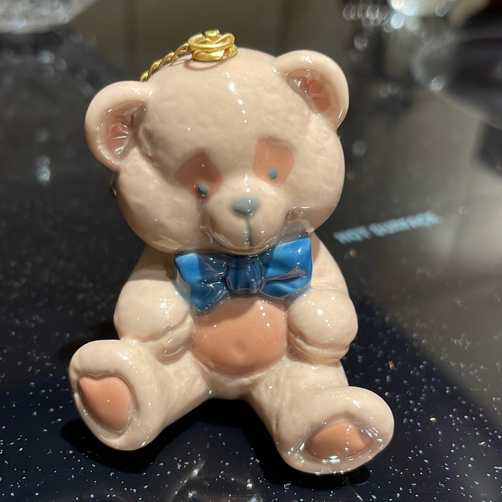 Lladro Porcelain Teddy Bear Christmas Ornament
